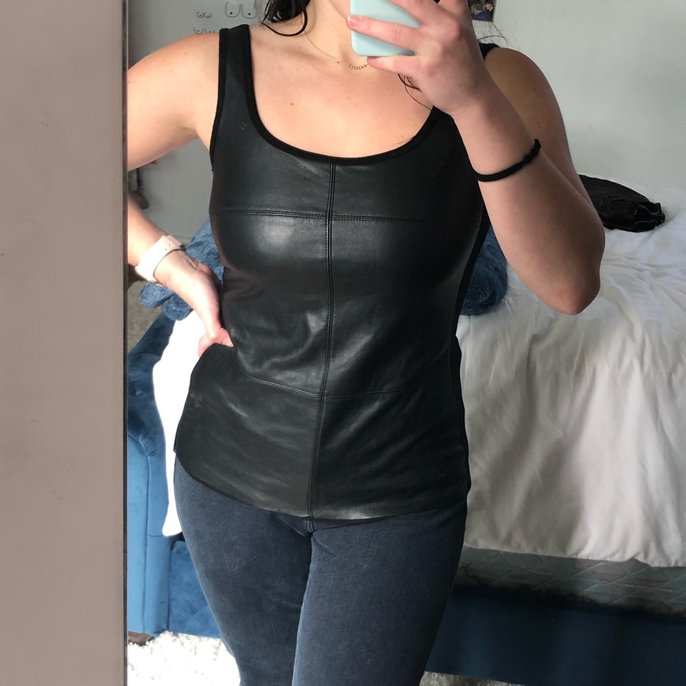 Vegan leather tank top by Bailey 44